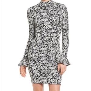 Michael Kors Floral Knit Flare Sleeve Dress